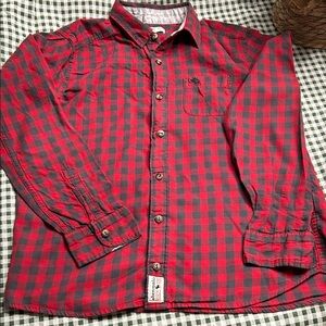 Abercrombie Kids Boys Red and Black Plaid Shirt